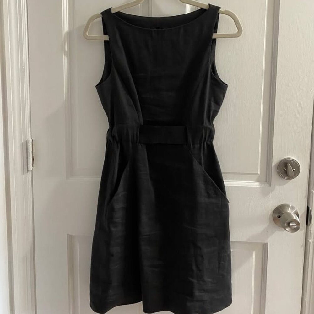 Theory Linen-Wool Blend Mini Dress w/ Pockets